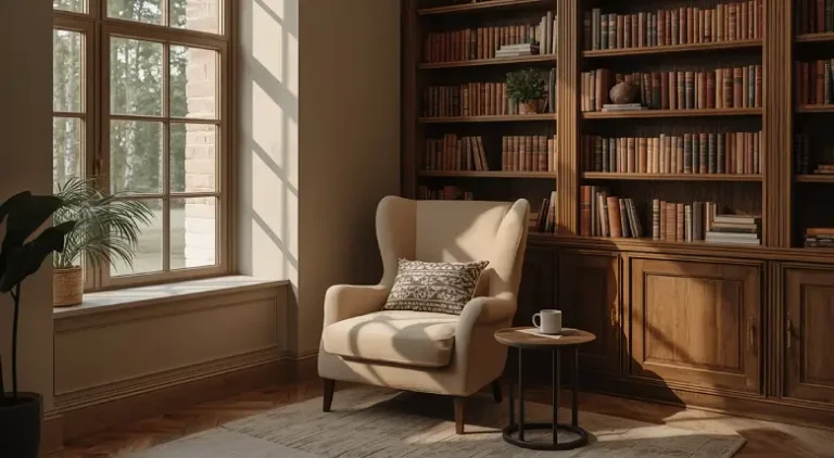 Cozy reading nook with comfortable reading chair