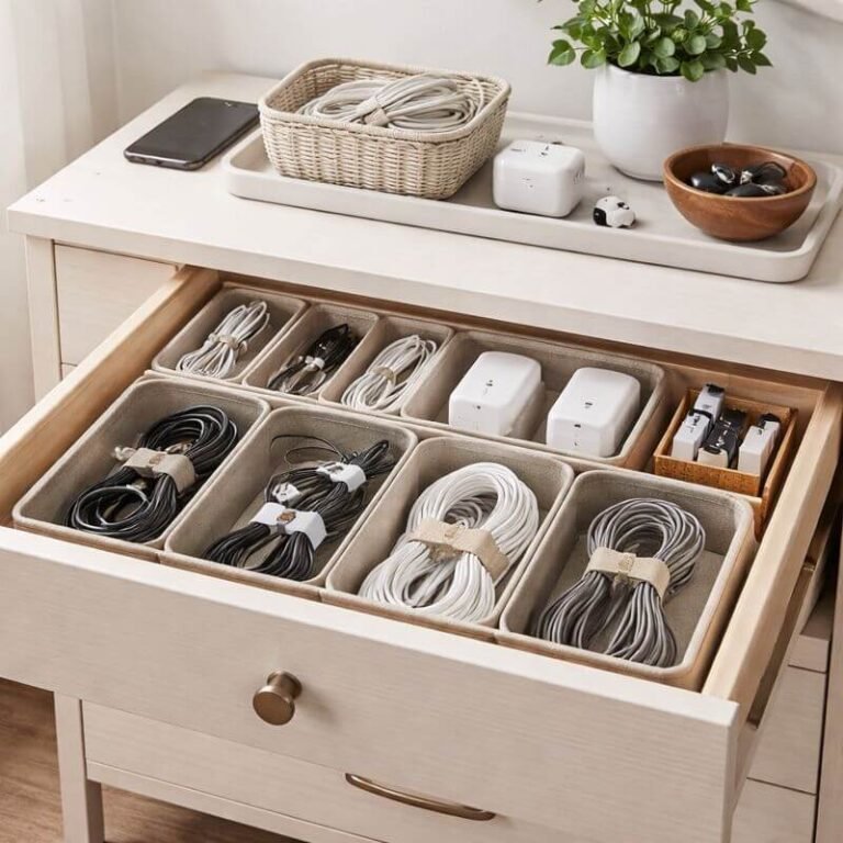 how to organize cables and cords at home